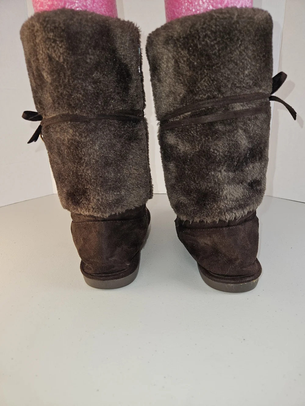 Michael Kors Girls Apple Pie 2 Chocolate Furry Boots Size 3